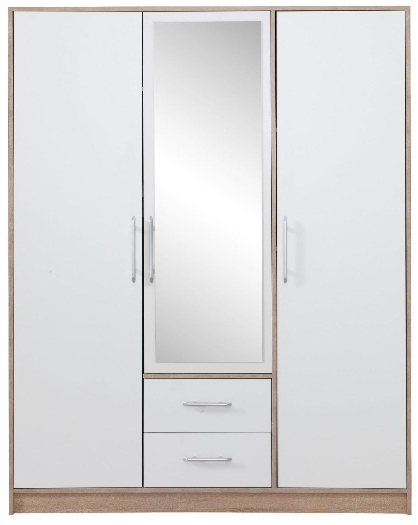 Bílá šatní skříň se zrcadlem Serial SR2 150 cm