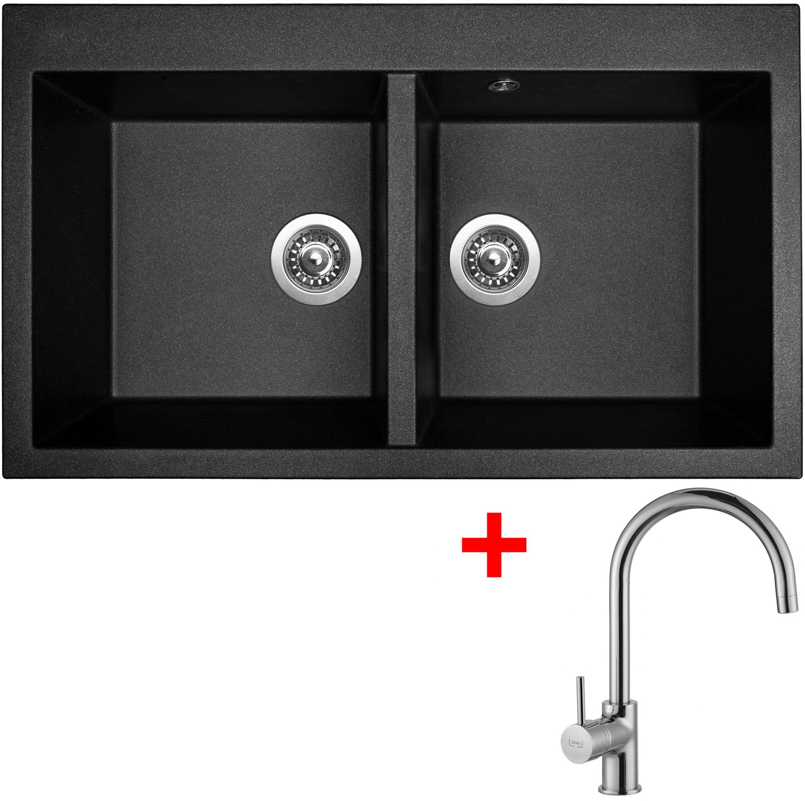 Sinks AMANDA 860 DUO Metalblack + Vitalia